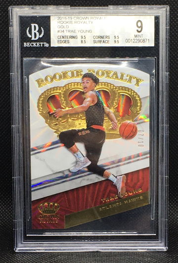 2018 Crown Royale Royalty Gold Die-Cut Trae Young ROOKIE /10 #34 BGS 9 Subs, 0.5 Away from 9.5