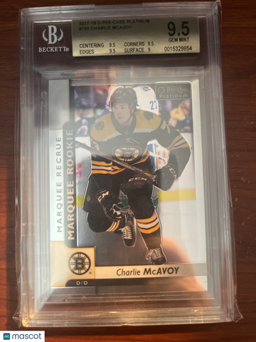 2017-18 O-Pee-Chee Platinum Charlie McAvoy #155 Rookie BGS 9.5