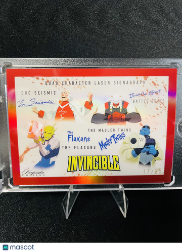 2025 Keepsake Edition Invincible The Flaxans Battle Beast The Mauler Twins Doc Seismic 17/25 Quad Character Laser Signag