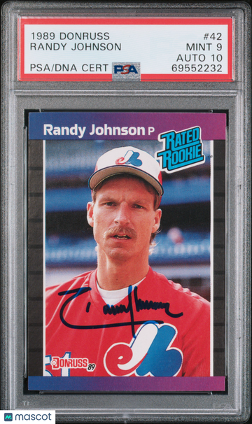 1989 Donruss Randy Johnson #42 PSA 9 Auto 10