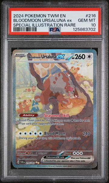 2024 Pokemon Twilight Masquerade Special Illustration Rare Bloodmoon Ursaluna Ex #216 PSA 10