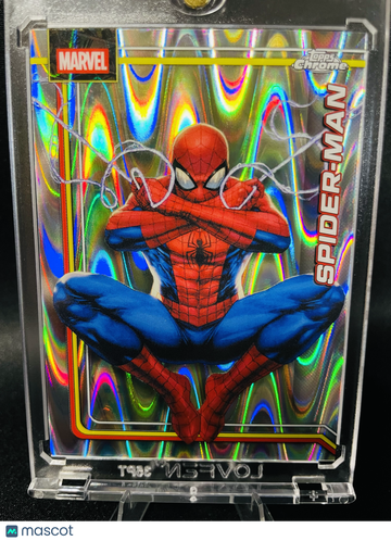 2026 Topps Chrome Marvel Wave Refractor Spider-Man #163 Trading Card