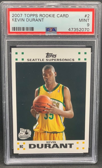Kevin Durant 2007 Topps #2 Rookie PSA 9