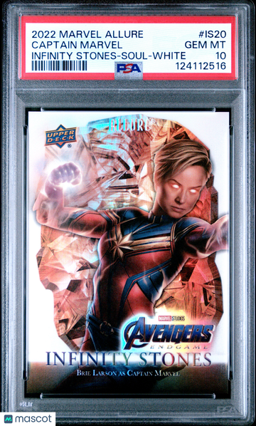 2022 Upper Deck Marvel Allure Infinity Stones Captain Marvel #IS20 PSA 10