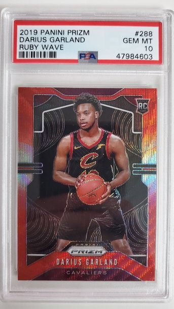 2019-20 Prizm Darius Garland Ruby Wave rc psa 10