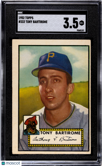 1952 Topps Tony Bartirome #332 SGC 3.5