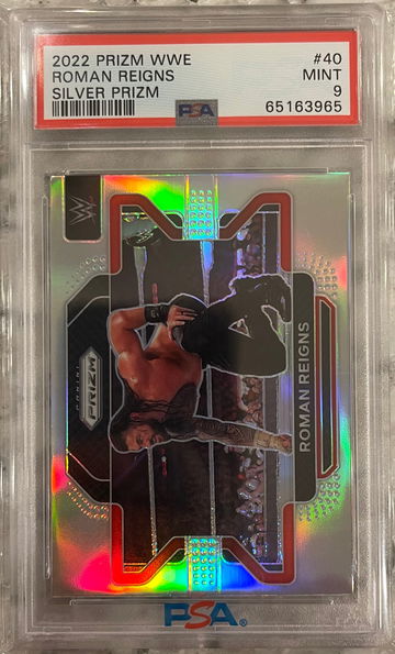 2022 Panini Prizm WWE Silver Prizm Roman Reigns #40 PSA 9 