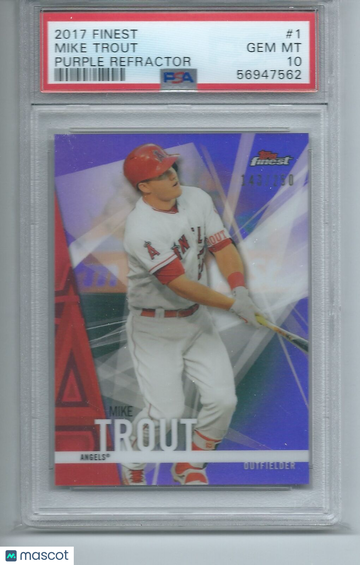 2017 Finest Mike Trout #1 Purple Refractor PSA 10