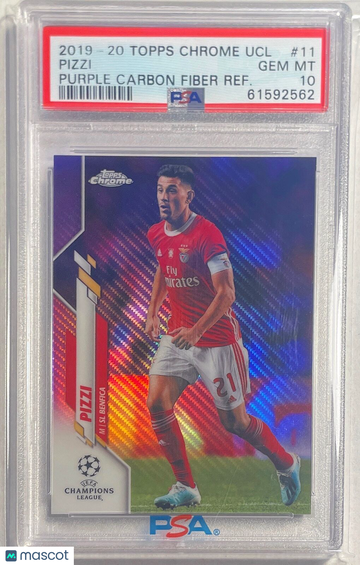 2019 Topps Chrome UEFA Champions League Pizzi #11 Purple Carbon Fiber Refractor PSA 10