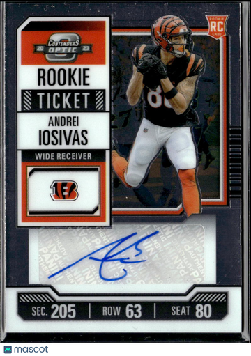Andrei Iosivas 2024 Panini Contenders Optic Rookie Ticket RC Auto Cincinnati Bengals