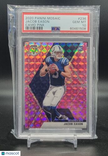 2020 Mosaic Jacob Eason Rookie Camo Pink - PSA 10