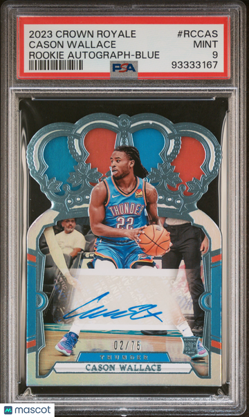 2023 Panini Crown Royale Rookie Crown Autographs Cason Wallace #RCCAS Blue /75 PSA 9