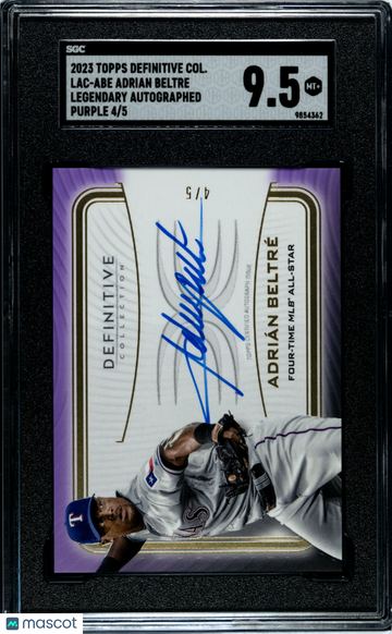 2023 Topps Definitive Collection Adrian Beltre #LAC-ABE Legendary Autograph Purple 5 SGC 9.5