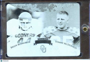 Brian Bosworth Tommy McDonald 2008 Press Pass Legends Alumni Association Black Printing Plate Oklahoma Sooners