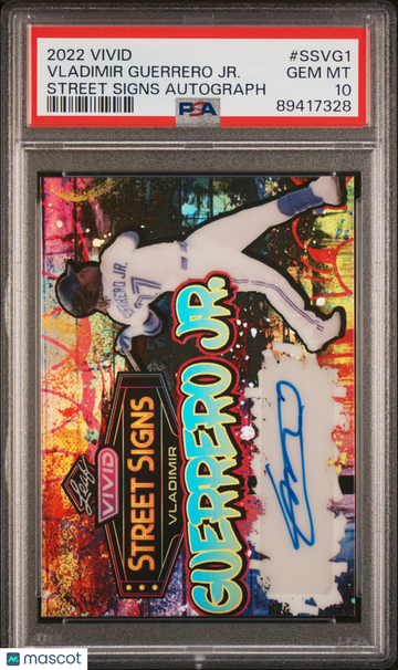 2022 Leaf Vivid Street Signs Autographs Vladimir Guerrero JR. #SSVG1 PSA 10