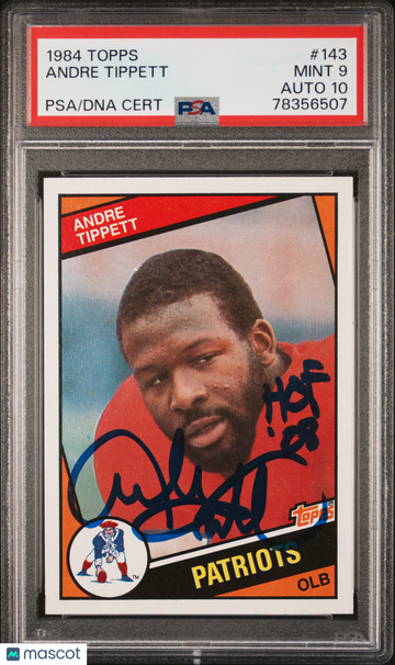 1984 Topps Andre Tippett #143 PSA 9 Auto 10
