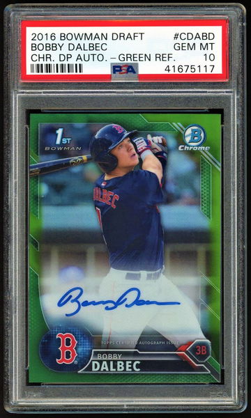 2016 Bowman Chrome BOBBY DALBEC Green Refractor Auto RC #48/99 PSA 10 POP 4