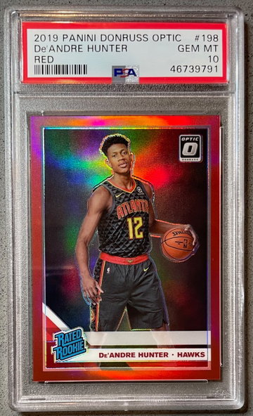 2019-20 Optic De’Andre Hunter /99 Red PSA 10