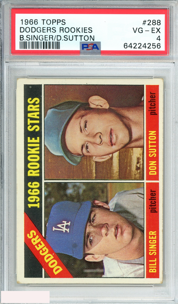 1966 TOPPS DODGERS ROOKIES #288 BILL SINGER DON SUTTON  RC PSA 4 VG-EX