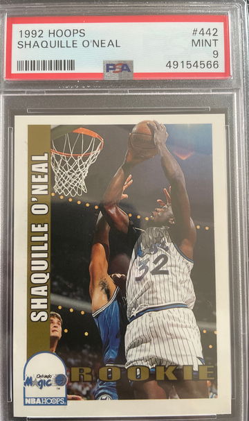 1992 Hoops Shaquille O’Neal Rookie #442 PSA 9 Mint