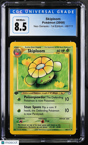 2000 Pokemon Neo Genesis Skiploom 1st Edition CGC 8.5 #49/111