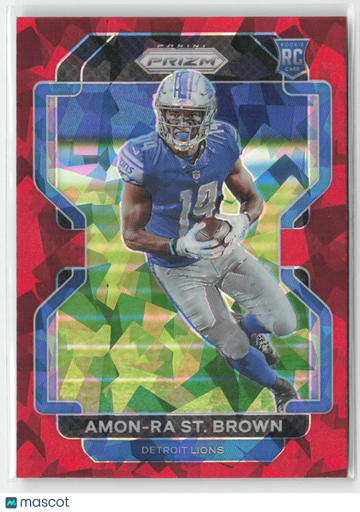 2021 Panini Prizm Amon-Ra St. Brown #358 Red Ice RC