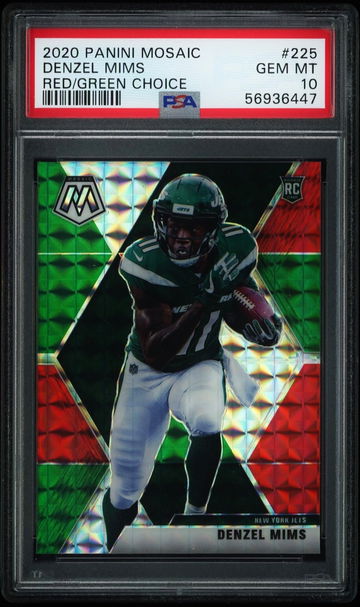 2020 Panini Mosaic Denzel Mims Rookie Red Green Choice New York Jets PSA 10