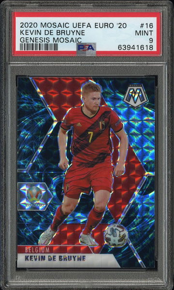 2020 Panini Mosaic UEFA Euro Soccer Kevin De Bruyne Genesis PSA 9