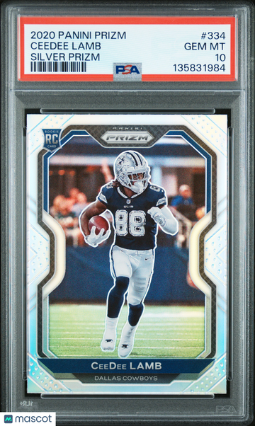 2020 Panini Prizm Ceedee Lamb Silver #334 PSA 10