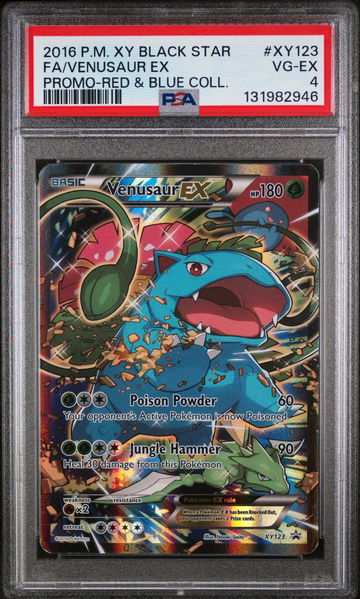 2014 Pokemon XY Black Star Red & Blue Collection Promo Venusaur Ex #XY123 PSA 4