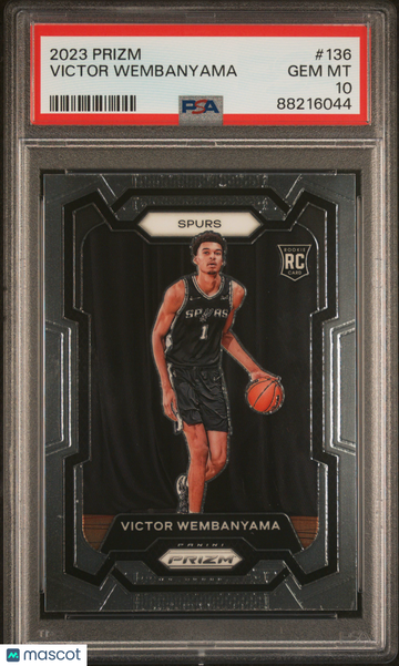 2023-24 Panini Prizm Basketball Victor Wembanyama #136 RC Rookie PSA 10