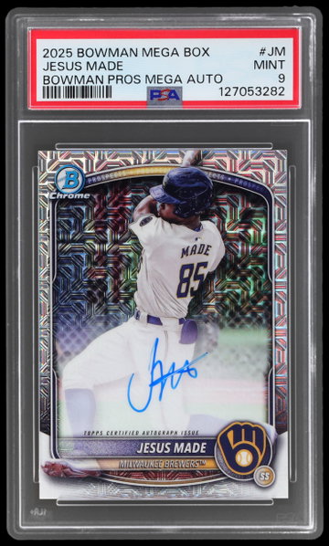 2025 Bowman Chrome Mega Box Jesus Made Prospect Mega Autograph PSA 9