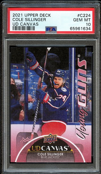 2021 Upper Deck Canvas Young Guns Cole Sillinger PSA 10