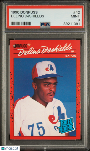 1990 Donruss Delino Deshields #42 PSA 9