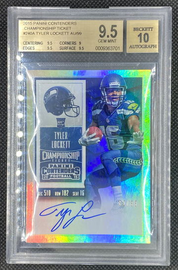 2015 Panini Contenders Championship Ticket #240A Tyler Lockett BGS 9.5/10 Auto 82/99