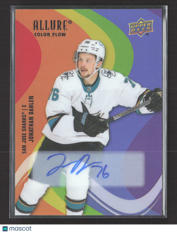 2022 Upper Deck Allure Color Flow Jonathan Dahlen #SF-74 Full Rainbow Auto 20/66 Auto