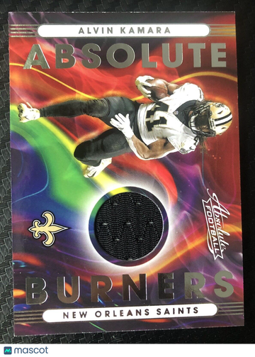Alvin Kamara 2021 Absolute Burners Patch Player-Worn Jersey Card #AB11 Saints