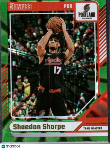 2024-25 Donruss Shaedon Sharpe #116 Holo Green Laser