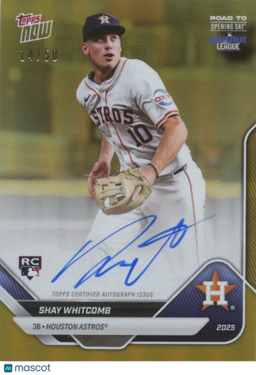 2025 Shay Whitcomb Gold Rookie Topps
