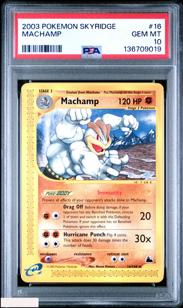 2003 POKEMON SKYRIDGE MACHAMP #16 PSA 10 GEM MT