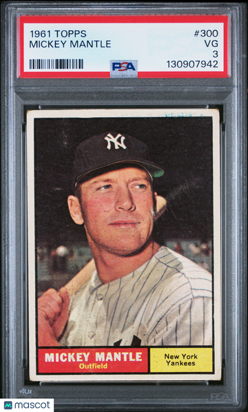 1961 Topps Mickey Mantle #300 PSA 3