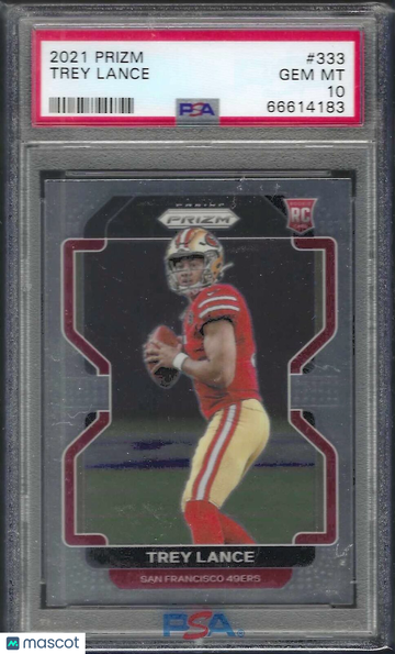 2021 2020 Panini Prizm Trey Lance #333 Rookie PSA 10