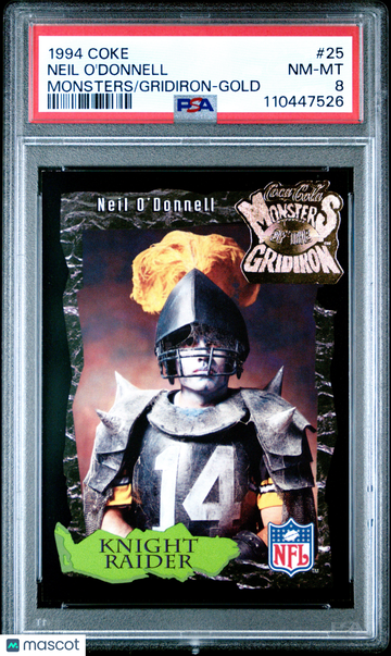1994 Coke Monsters Of The Gridiron Neil O'donnell #25 Gold PSA 8