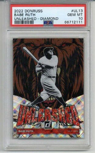 2022 PANINI DONRUSS UNLEASHED DIAMOND #UL13 BABE RUTH YANKEES PSA 10 LOW POP