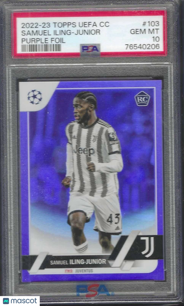 2022 Topps UEFA Club Competitions Samuel Iling-Junior #103 Purple Foil PSA 10