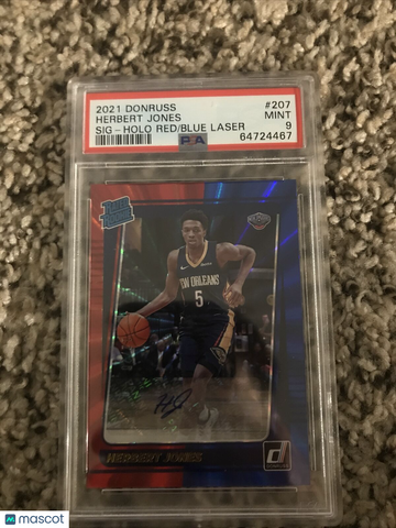 Herbert Jones Holo Red Blue Laser Auto PSA 9, 12/20, Pop. 2!