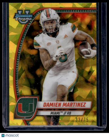 2024 Bowman University Chrome Sapphire Damien Martinez #49 Yellow SN