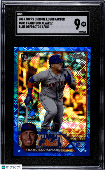 2023 Topps Chrome Logofractor Francisco Alvarez #203 Blue Refractor SGC 9