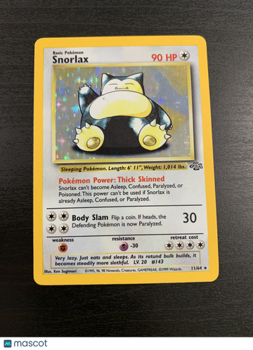 1999 Jungle Snorlax Holo Rare Holo Rare #11/64