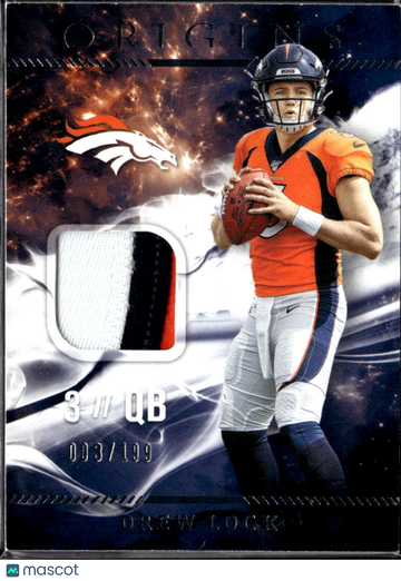 Drew Lock 2019 Panini Origins Player-worn material patch /199 Denver Broncos